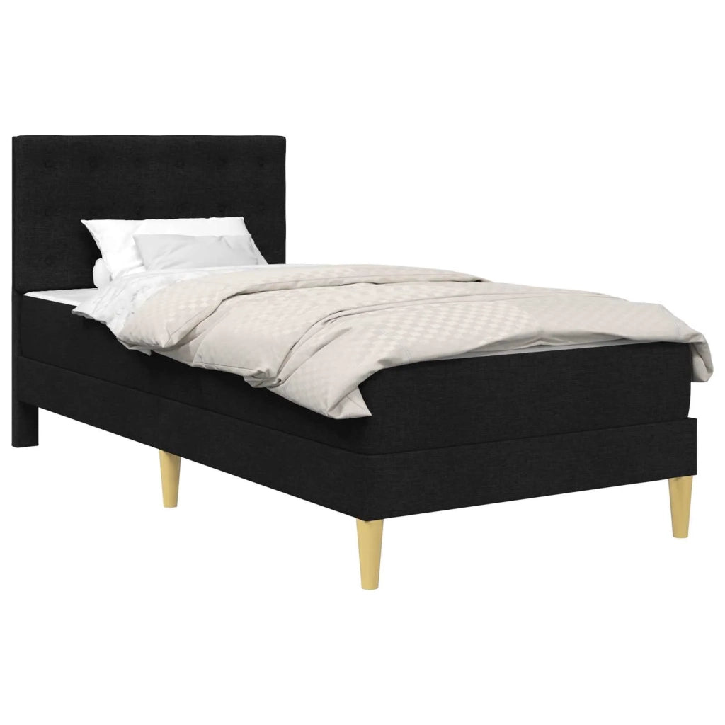 Struttura letto con materasso-Giroletto Nero 90 x 200 cm Tessuto