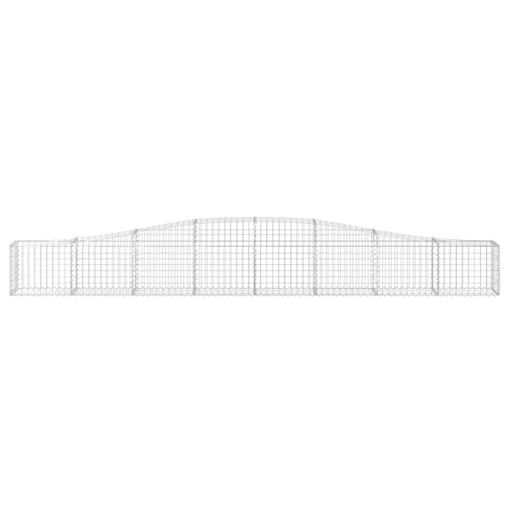 Set di 2 gabbioni ad arco per recinzione gabbia o muro di contenimento 400 x 30 x 40/60 cm ferro zincato argento 02_0041393