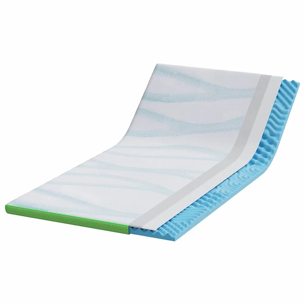 Topper per materasso Bianco e Verde 90 x 200 cm 4106146
