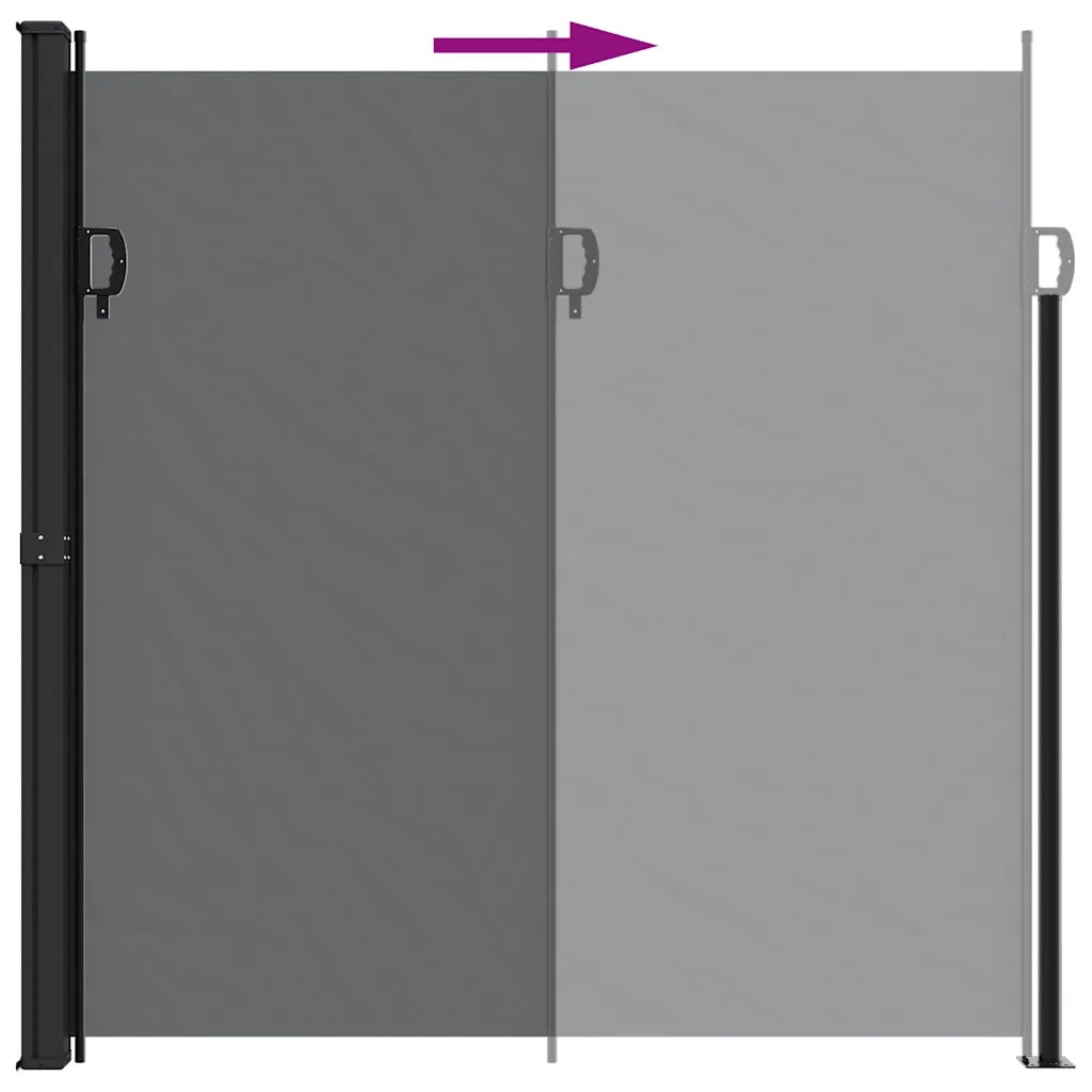 Tenda da Sole Laterale Retrattile Nera 200x600 cm 4004549