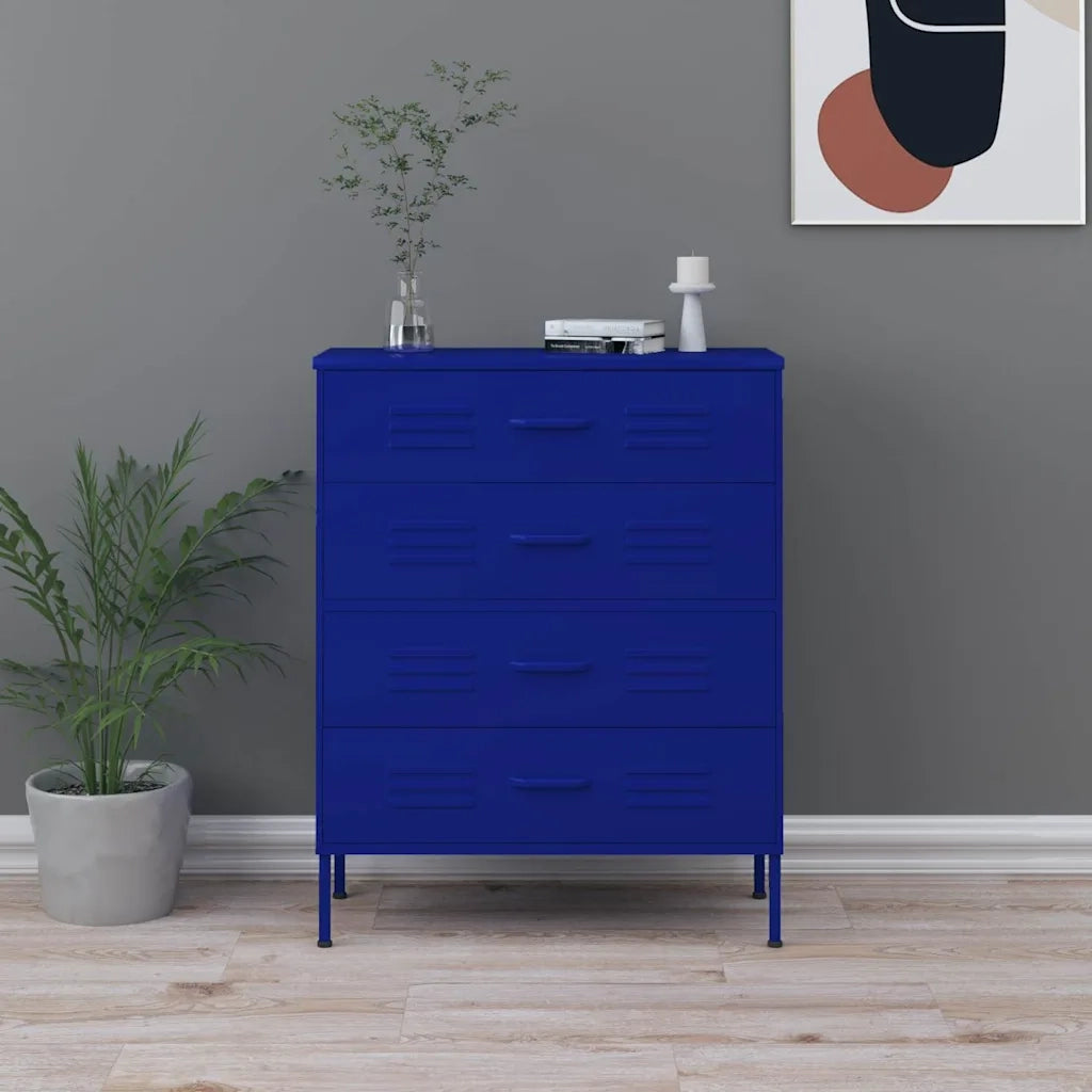 Cassettiera Blu Marino 80x35x101,5 cm in Acciaio CFW8677153