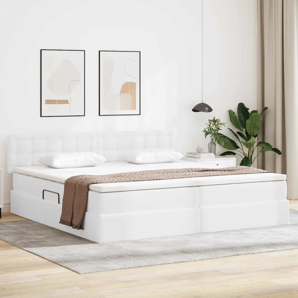 Letto con contenitore e LED con led Grigio chiaro 200 x 200 cm