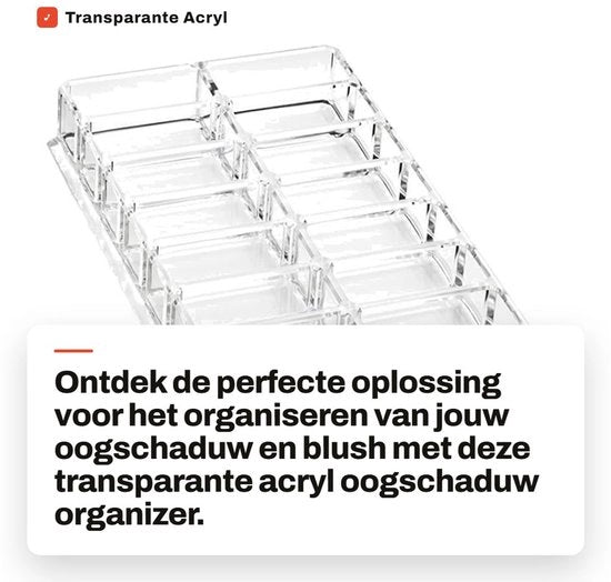 Organizzatore per ombretti trasparente rotativo - 16 contenitori