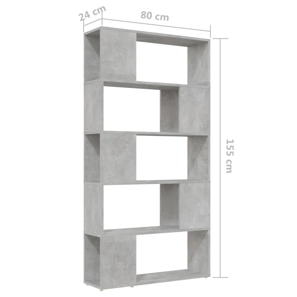 Libreria/Divisorio Grigio Cemento 80x24x155 cm in Truciolato 809147