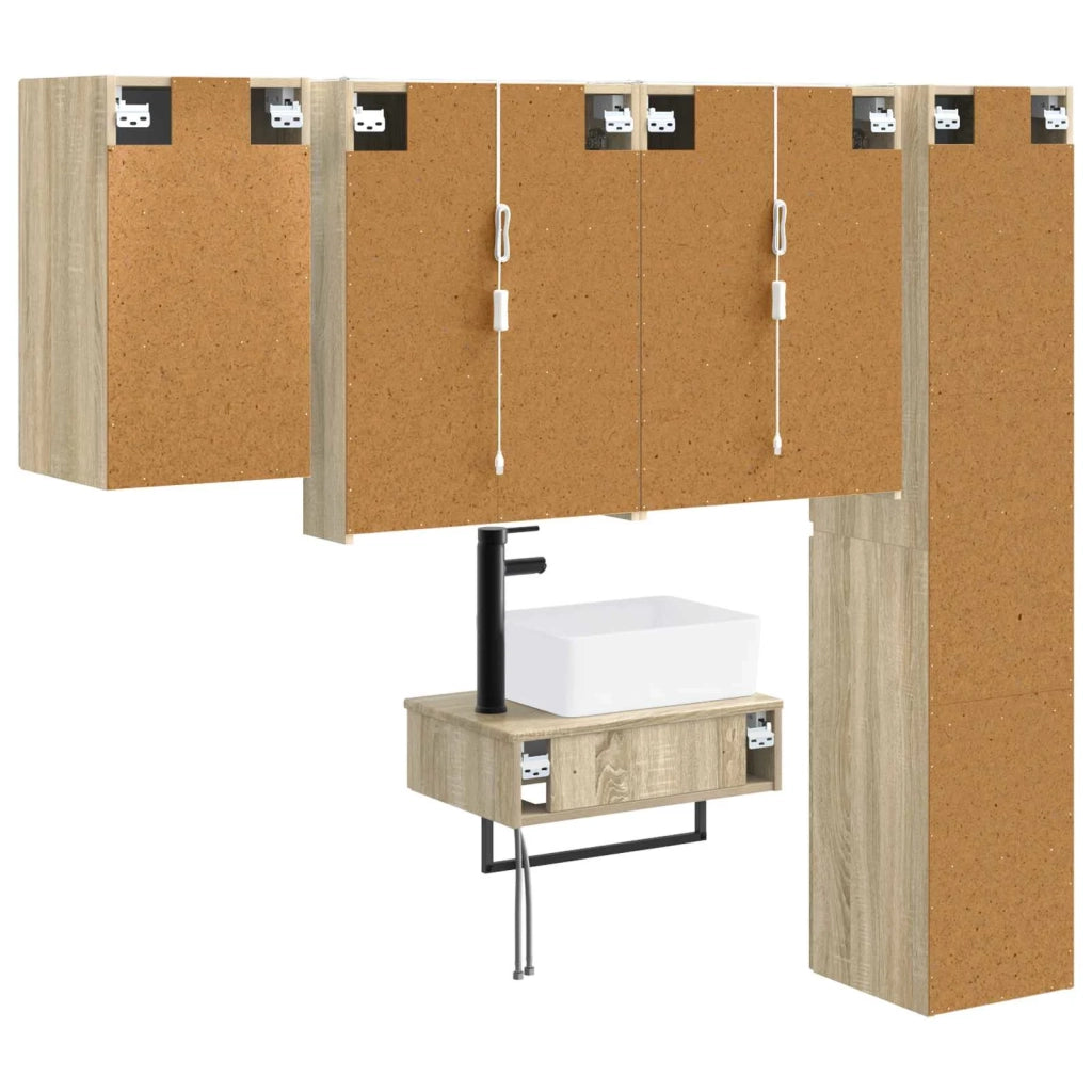 Set di mobili per il bagno 5 pz Rovere Sonoma 3407281