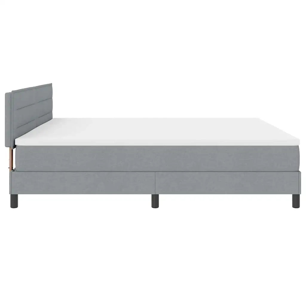 Letto a molle con testiera Grigio chiaro 200 x 200 cm Tessuto 3338636