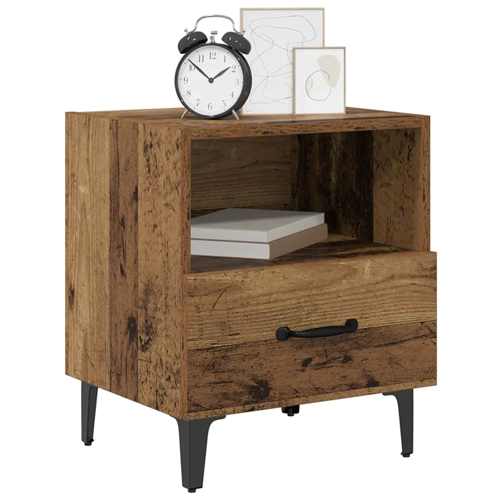 Set di 2 Comodini | Armadio da Notte | Mobiletto da notte Legno vecchio 40 x 35 x 47,5 cm