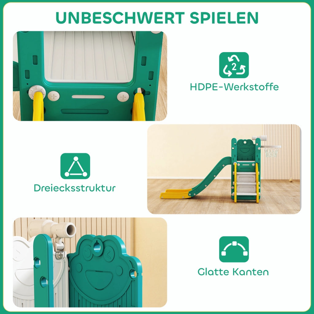 Set Scivolo 5 in 1 con Canestro Basket ¨C Xylo ¨C Giallo e Verde