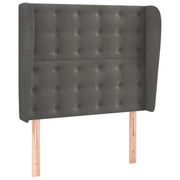 Testiera | Testata ad Orecchio Grigio Scuro 83x23x118/128 cm in Velluto