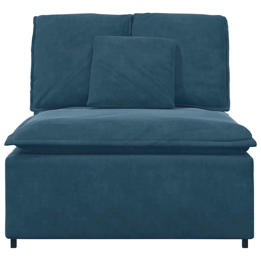 Modulo Centrale Divano Modulare con Cuscini Blu 100 cm 203222