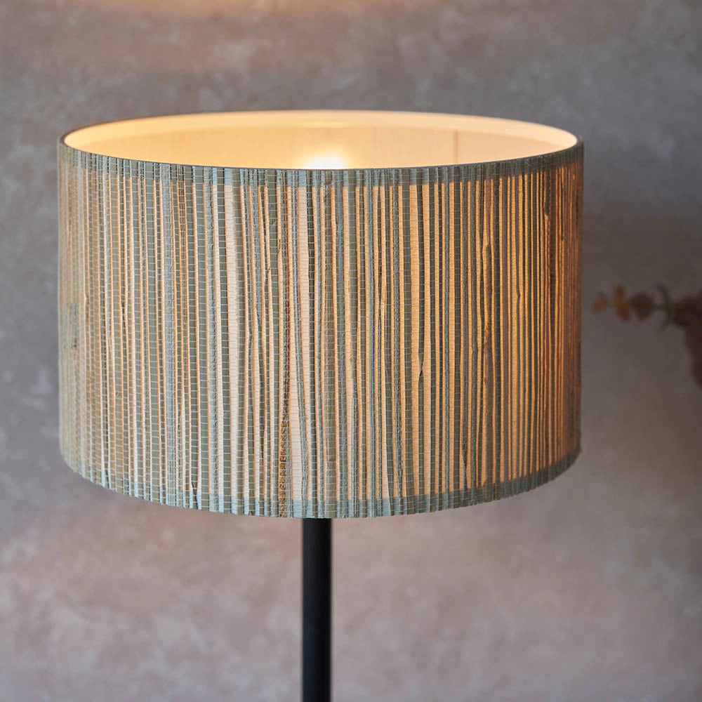 Lampada da tavolo Japandi beige in erba marina E27 Endon