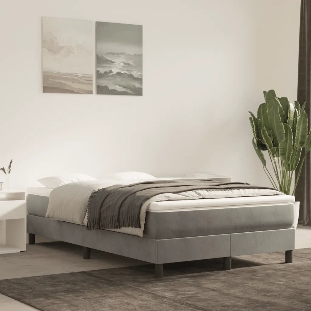 Struttura Letto a Rete a Molle-Giroletto Grigio Chiaro 120x200 cm Velluto 824537