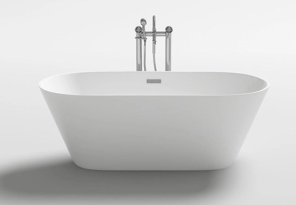Vasca freestanding centro stanza in acrilico con troppo pieno,150x75x58cm moderna Relpunt Stosa
