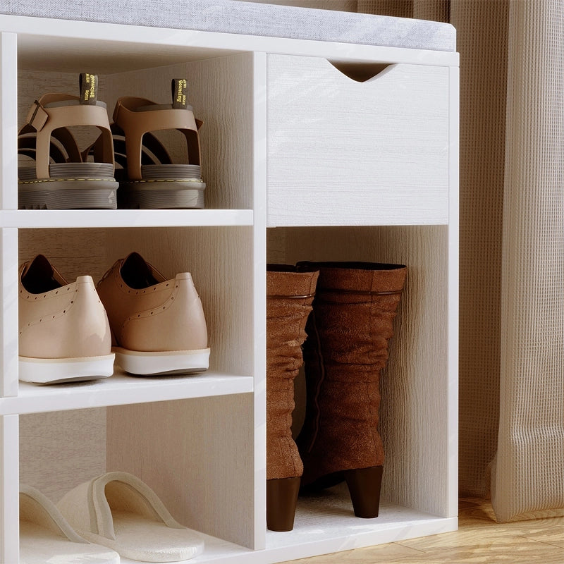 Armadio per scarpe con seduta loft bianco panca ingresso moderno 100 cm