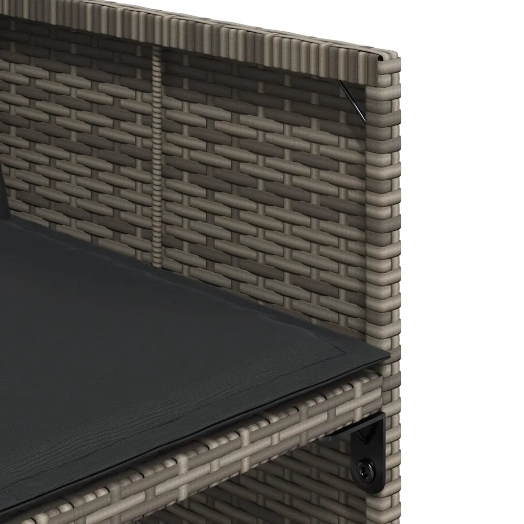 Set da Pranzo da Giardino 15 pz con Cuscini Grigio Polyrattan 3211232