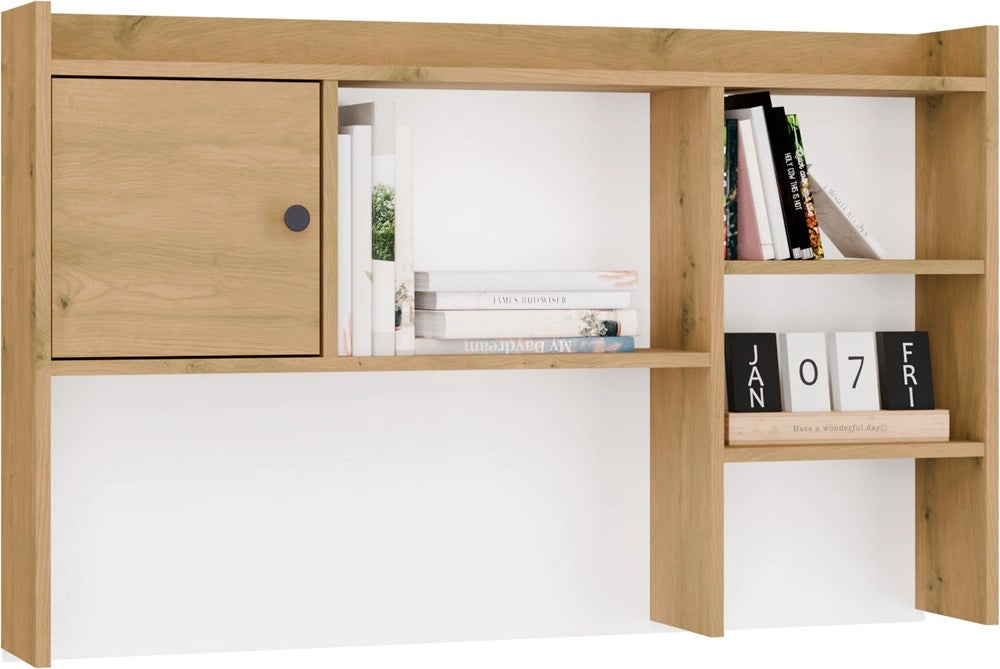 Alzata per biurka 120 cm rovere artisan 1 ante libreria per libri documenti