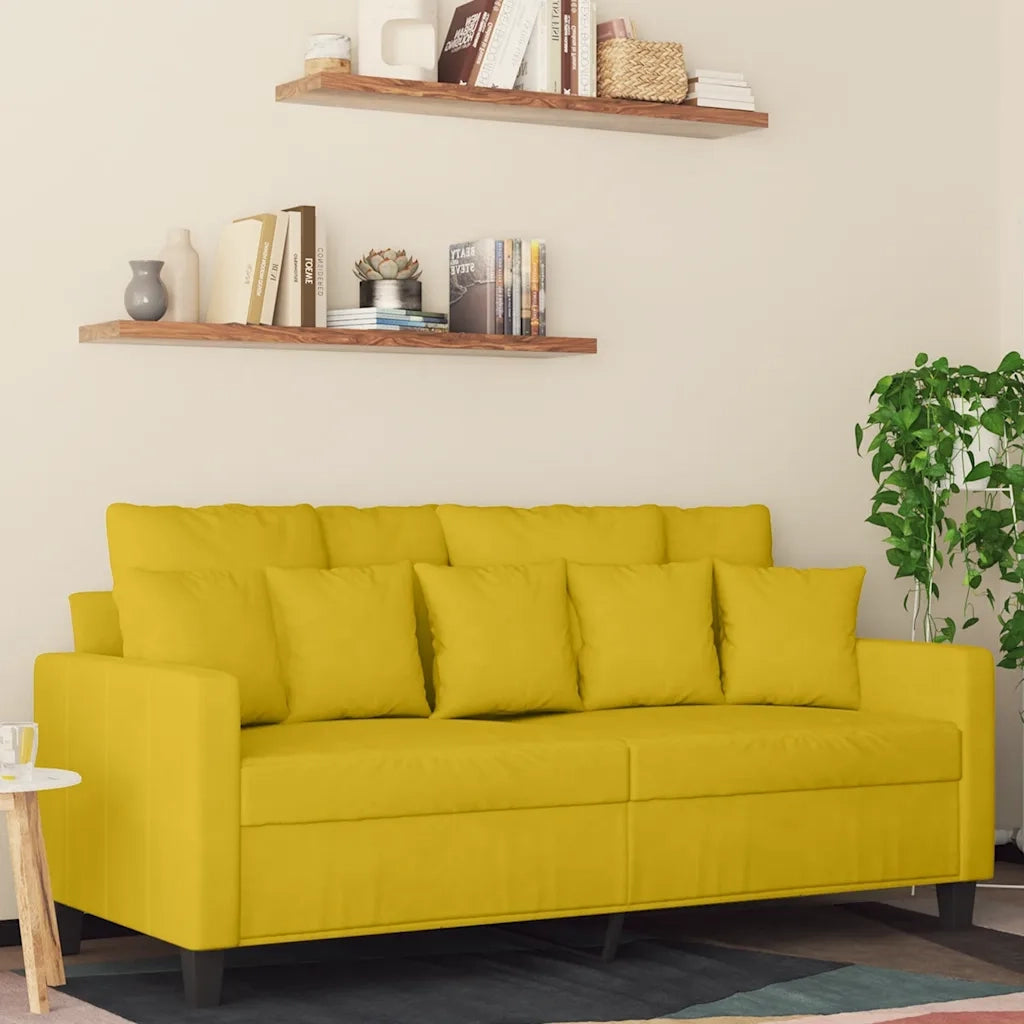 Divano a 2 Posti-Sofa 2 Posti giallo 140 cm in Velluto 132277