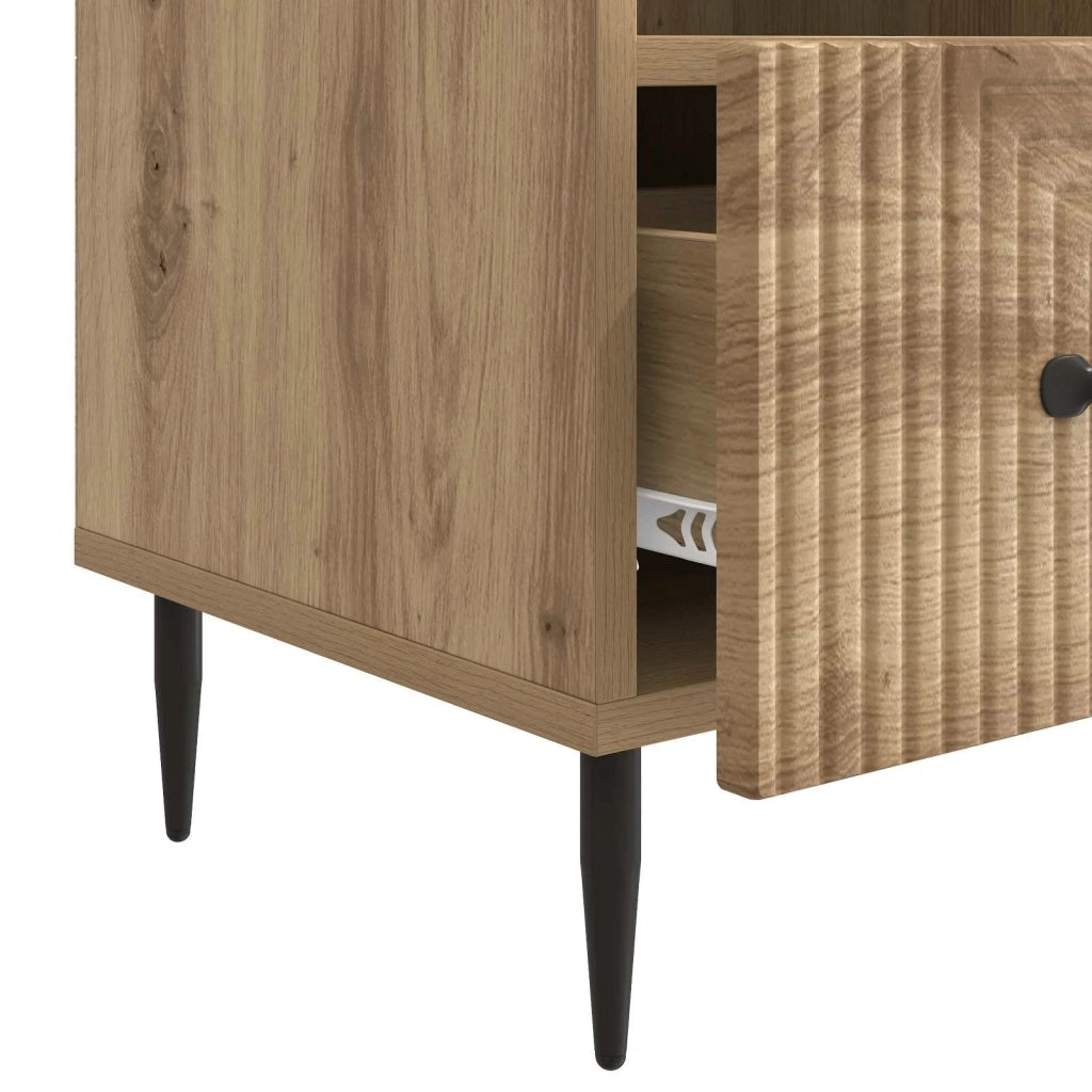 Mobile TV con cassetto-Credenza per TV Rovere Artigianale 102 x 34,5 x 50 cm 496465