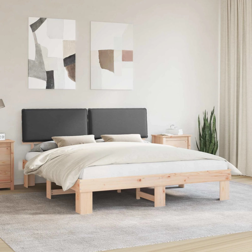 Letto con Testiera Rivestita-Struttura Letto con Testiera Grigio scuro 180 x 200 cm 491483