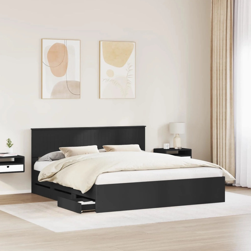 Struttura del letto Nero 180 x 200 cm Legno Ingegnerizzato 3410680