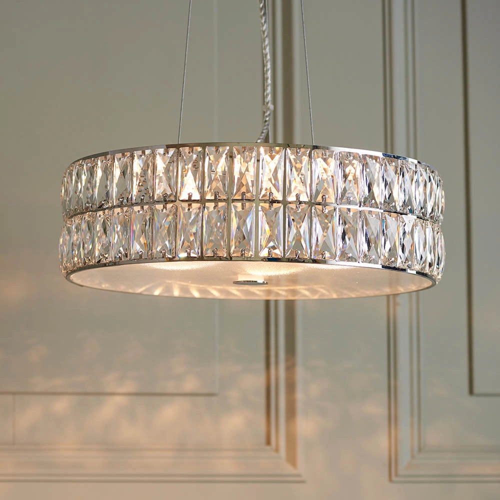 Lampada sospensione Verina Endon cristallo cromo LED 26W