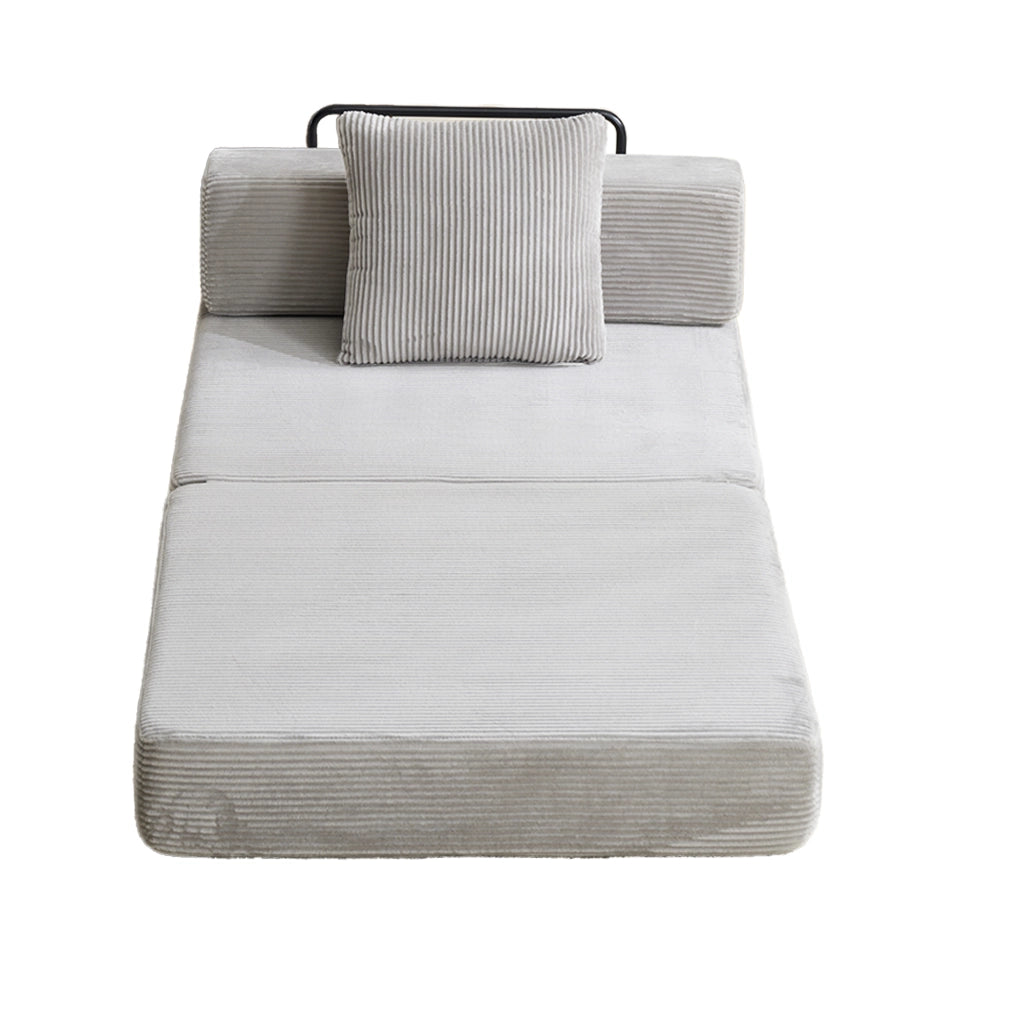 DIVANO LETTO Pieghevole in velluto a coste Grigio chiaro