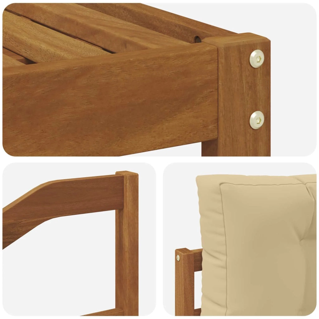 Set di divani da esterno con cuscino 6 pcs Naturale e Beige 3367981