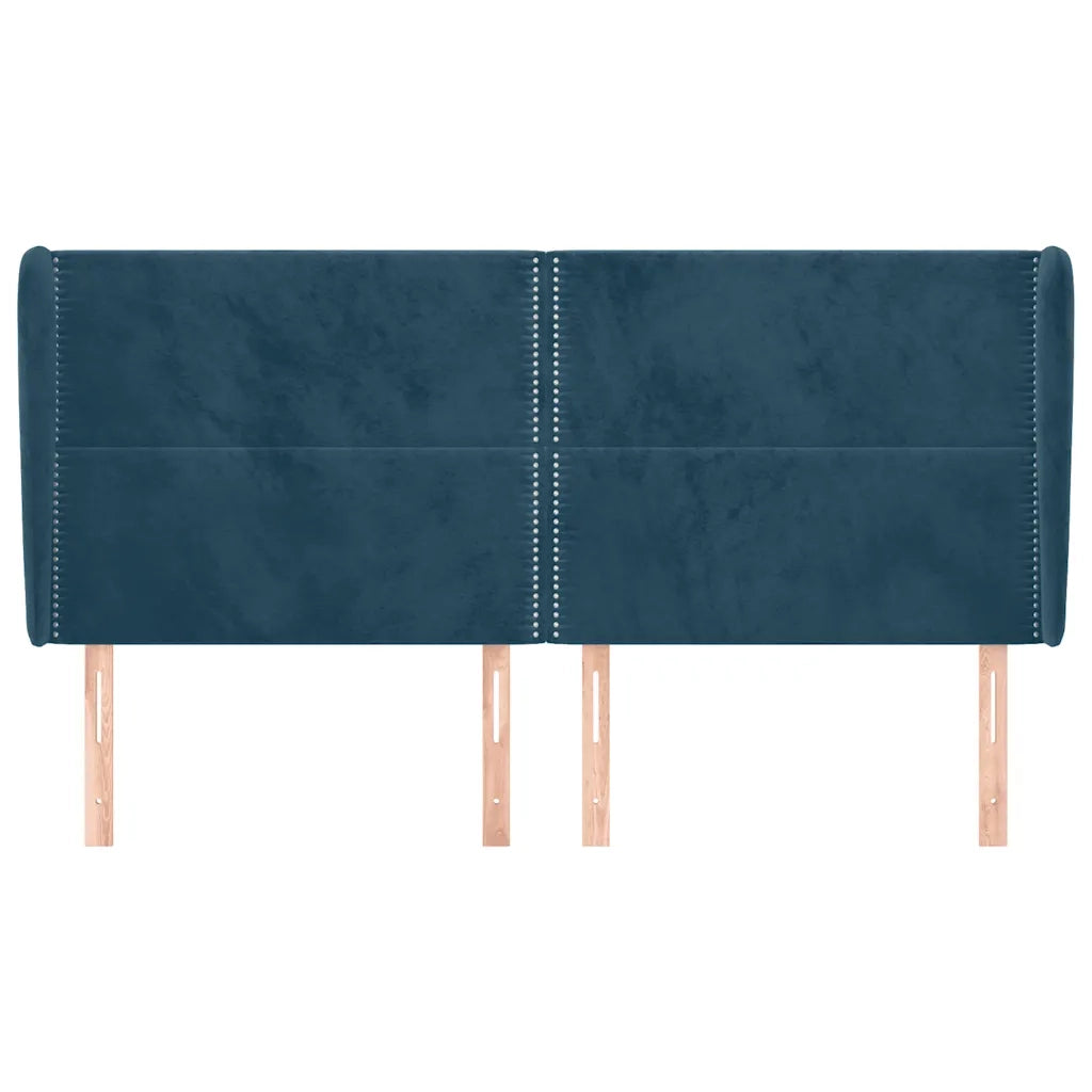 Testiera ad Orecchio Blu Scuro 203x23x118/128 cm in Velluto 3117886