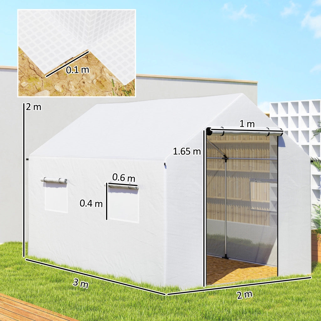 Serra da Giardino ¨C Minimal ¨C Acciaio e PE, Bianco, 2x3x2 m