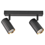 Plafoniera/applique 2 luci nero oro GU10 NICEA Polux
