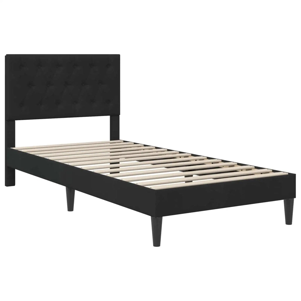 Struttura letto con materasso Nero 80 x 200 cm Velluto 3415016