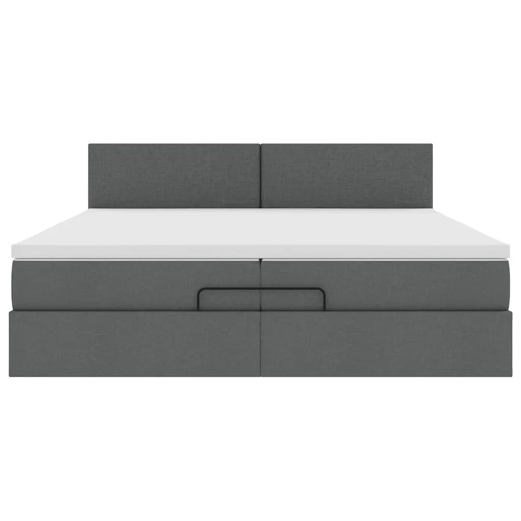Struttura Letto Pouf con Materassi 200x200 cm in Tessuto 3312251