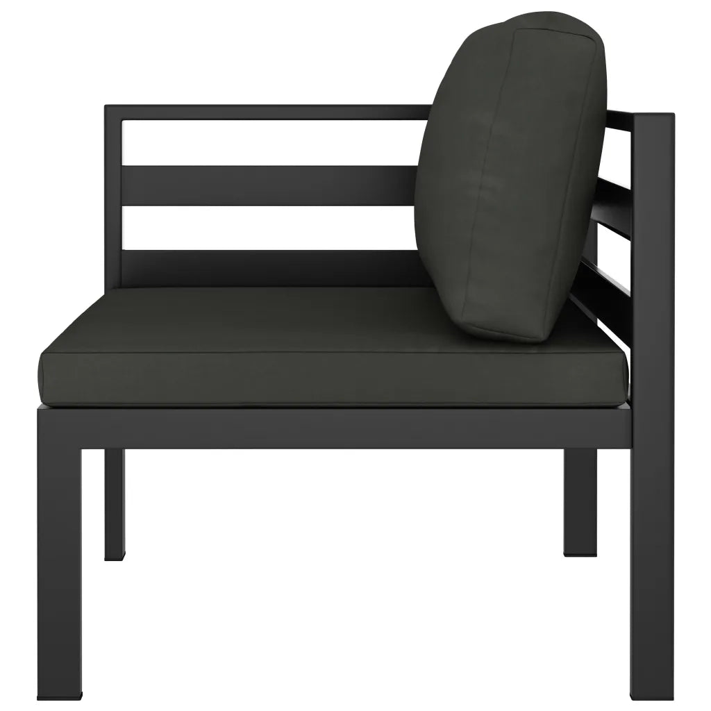 Set Divani da Giardino 9 pz con Cuscini in Alluminio Antracite 3107814