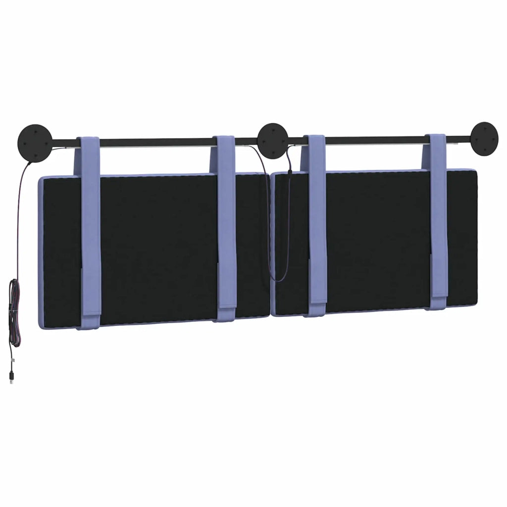 Testiera sospesa Con luce LED Blu jeans Tessuto 3423918