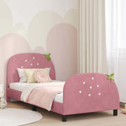 Struttura letto bambini con testata-Giroletto per bambini Rosa 80 x 200 cm Velluto 644821