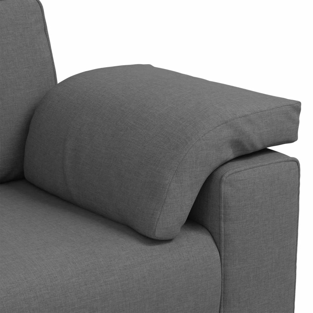 Divano 3 pcs Grigio scuro 219 x 80 x 82 cm Tessuto misto lino 3324659