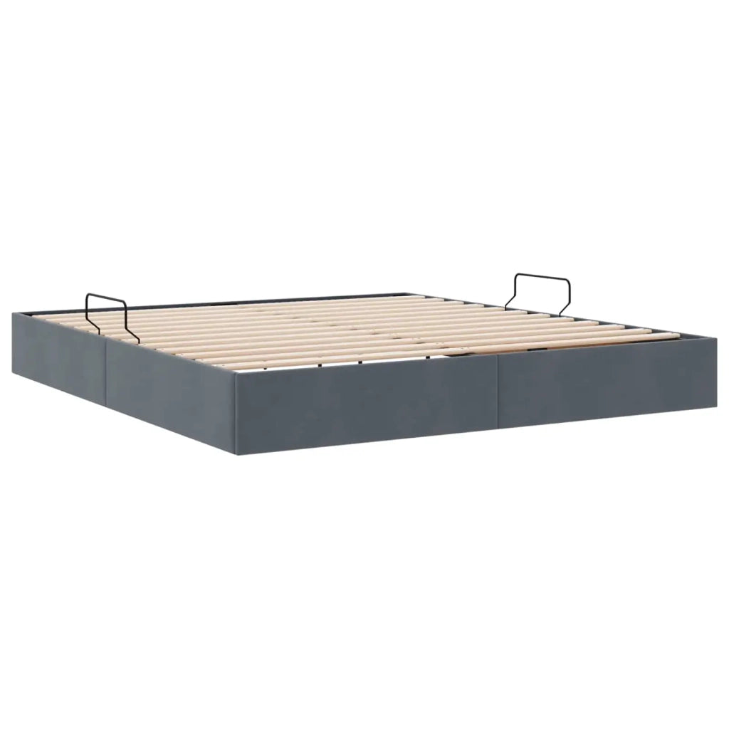 Letto ottomano Grigio Scuro 160 x 200 cm Velluto 3442893