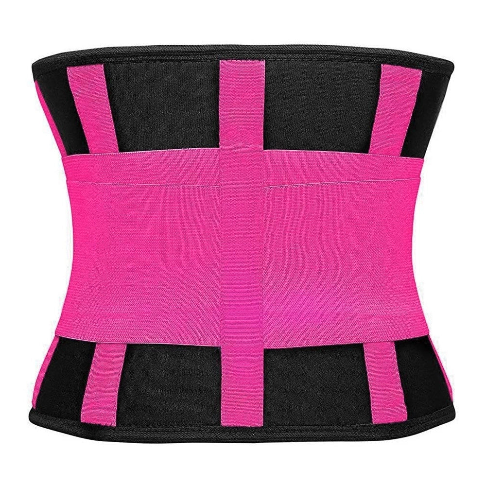 Trade Shop - Fascia Lombare Supporto Per La Schiena Cintura Di Sostegno Trainer Pancia Unisex - Fucsia   L