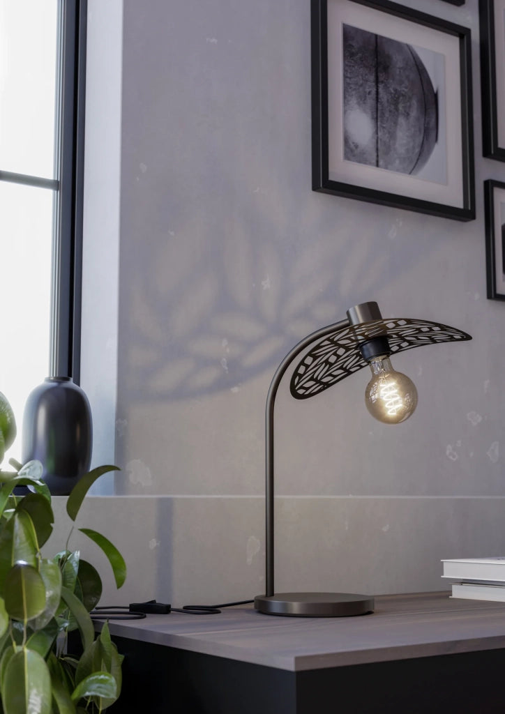 Lampada Scrivania Industrial Minimal Swaby Acciaio Bronzo 1 Luce E27 Ip20