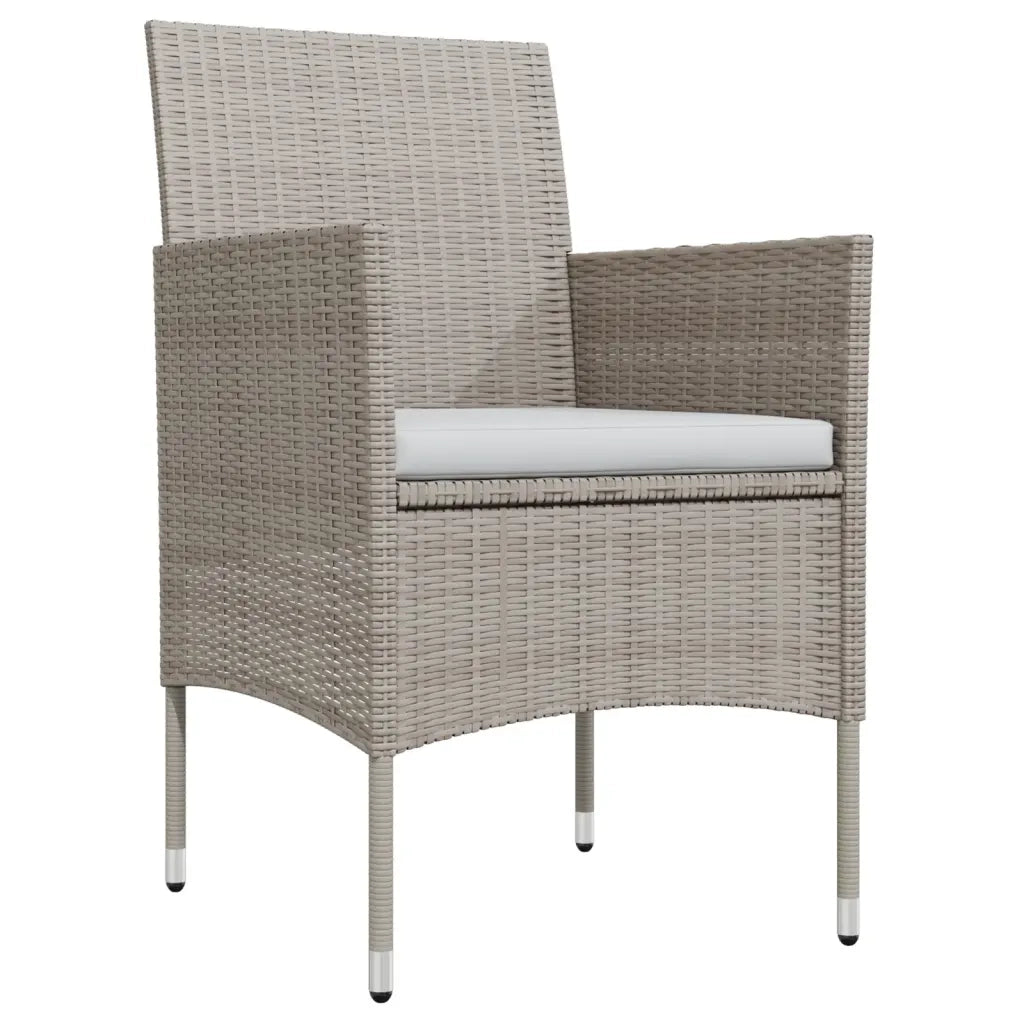 Set da Pranzo da Giardino 3 pz | Set Salotto da Giardino con Cuscini Beige e Nero