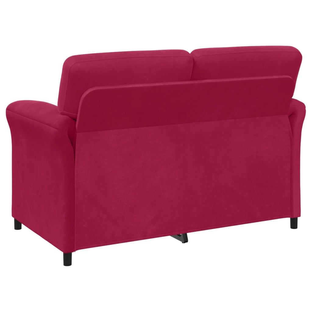 Divano a 2 Posti Rosso Vino 138 x 83 x 95 cm Velluto 42033944