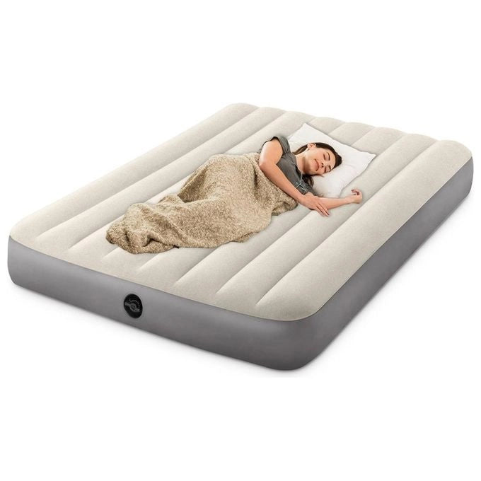 Intex 64101 Dura-Beam Single-High Materasso Gonfiabile Singolo Fiber-Tech 99x191x25 cm 136 Kg colore Crema