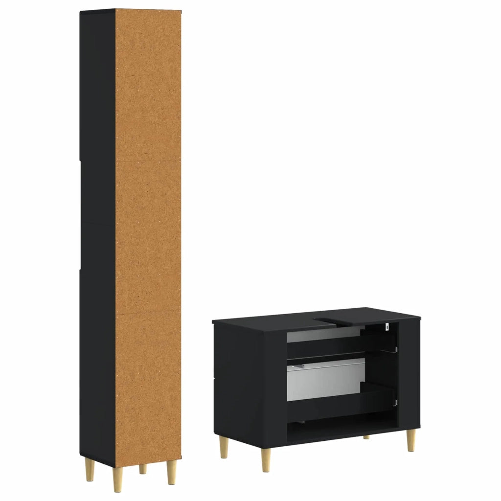Set di Armadi da Bagno da 2 Pezzi DELFT Nero 3417541