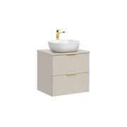 Set da bagno NOXERA 60 cm - Marrone Congo - piano per lavabo + lavabo