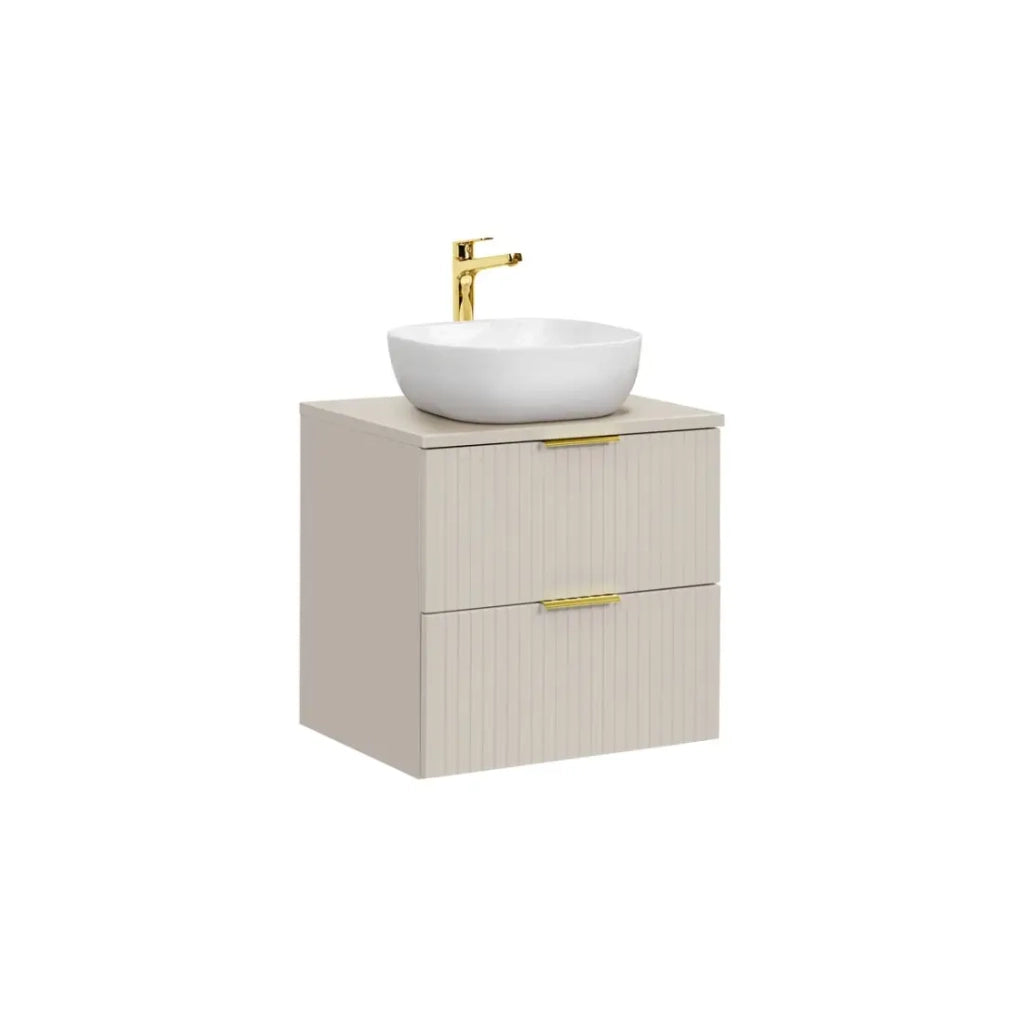 Set da bagno NOXERA 60 cm - Marrone Congo - piano per lavabo + lavabo