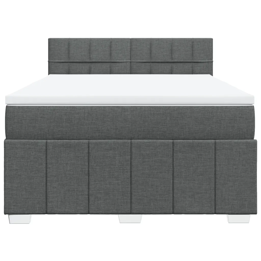 Giroletto a Molle con Materasso Grigio Scuro 160x200 cm Tessuto 3287120