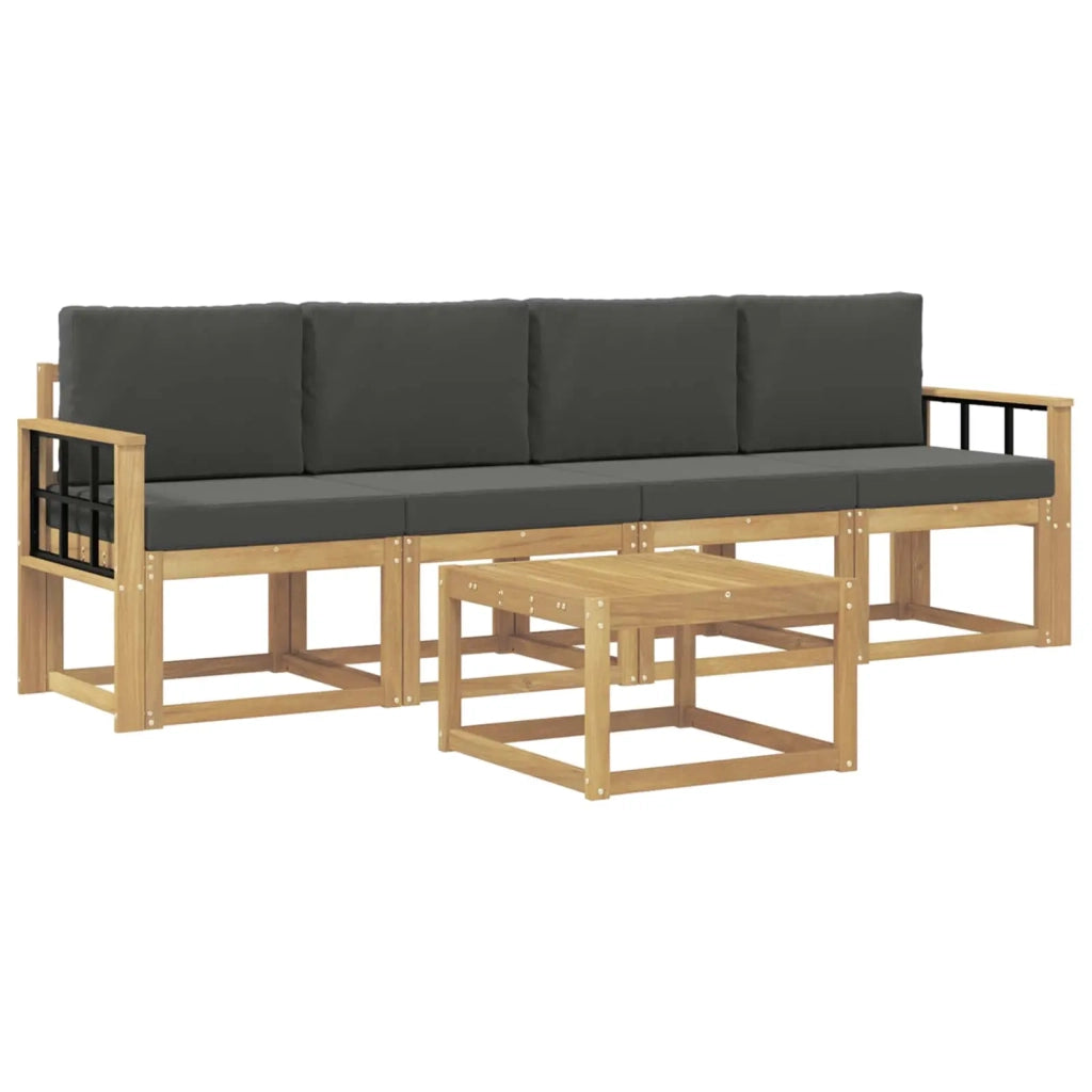 Set di divani da esterno 5 pz Bianco e Antracite 3387221