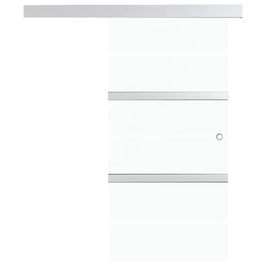 Porta Scorrevole con Fermi in Vetro ESG e Alluminio 76x205 cm 288061
