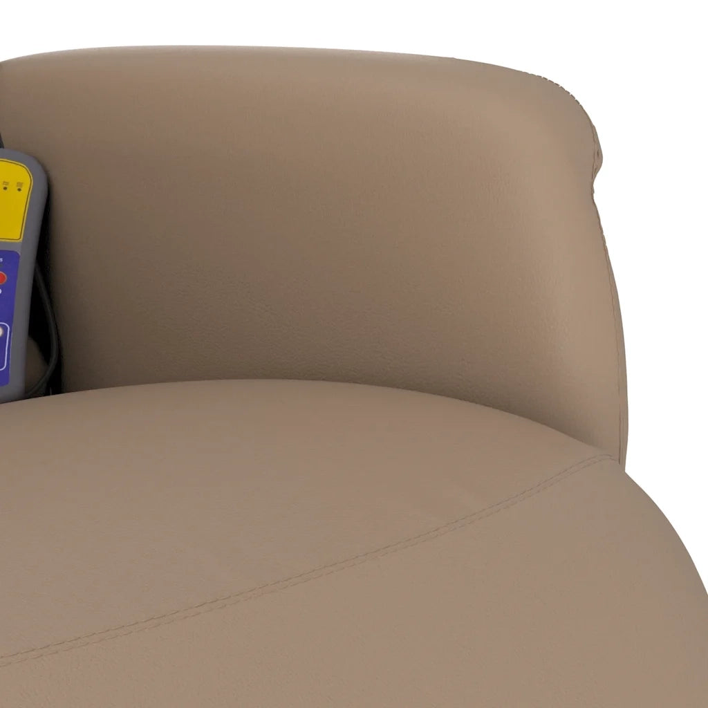 Poltrona Reclinabile Massaggi Poggiapiedi Cappuccino Similpelle 356652