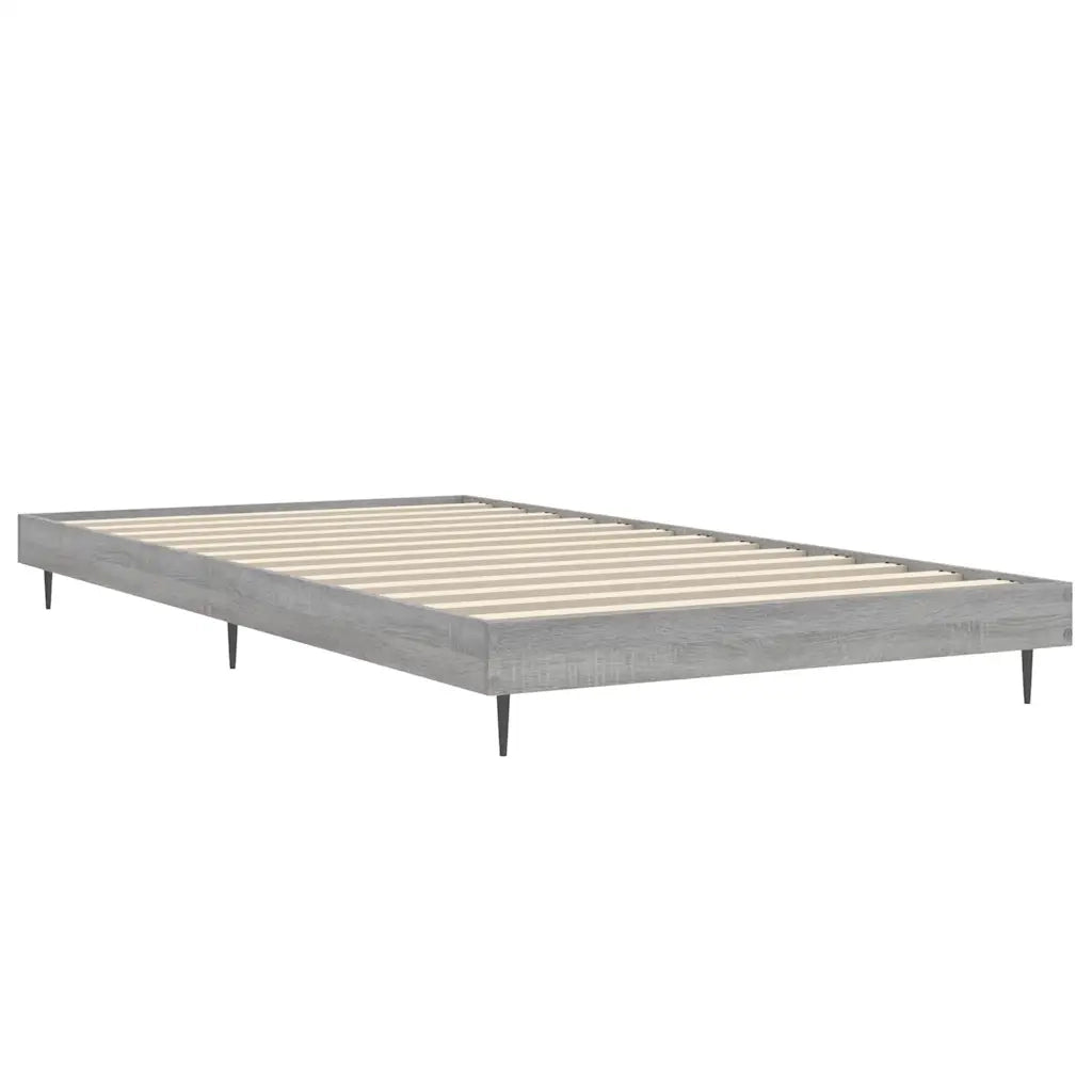 Letto singolo | Letto per adulti | Giroletto Grigio Sonoma 90x200 cm in Legno Multistrato